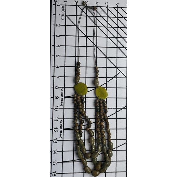 Handmade TAGUA NUT Necklace Adjustable 32" Multi-strand Green - Picture 6 of 7